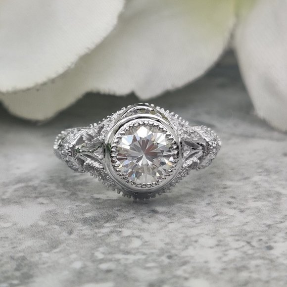 1.25Ct Moissanite Art Deco Ring Size 6.5